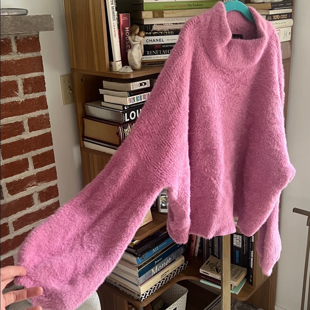 Cozy Pink Fuzzy Sweater